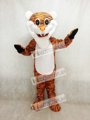 Cute Reddish Brown Stripe Tiger Adult Mascot Costume