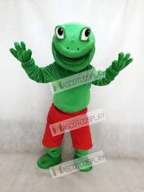 Green Frog with Red Shorts Mascot Costume Animal 