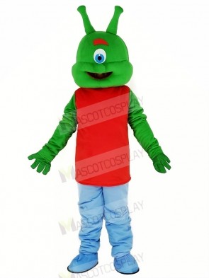 Green Alien Mascot Costume Cartoon	