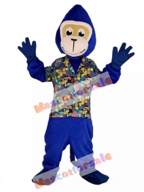 Gorilla Monkey in Floral Shirt Mascot Costume