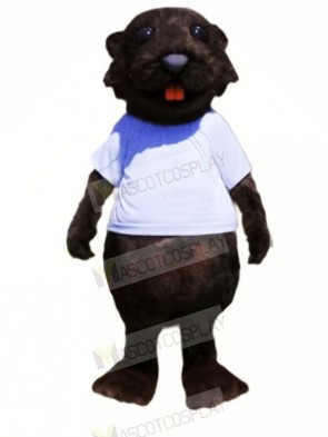 Sporty Beaver Black Mascot Costumes Cartoon	