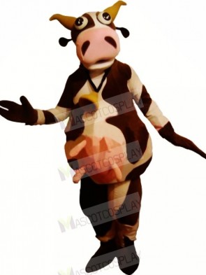 Funny Brown and White Cow Mascot Costumes Adult