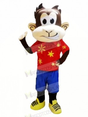 Funny Monkey with Red T-shirt Mascot Costumes Cheap