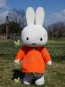 Easter Bunny Miffy Rabbit in Orange Dress Mascot Costume 