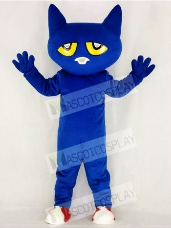 Funny Blue Pete Cat Mascot Costume School