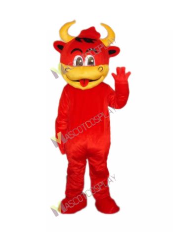 Cartoon Red Bull Mascot Costume Basketball Team Mascot