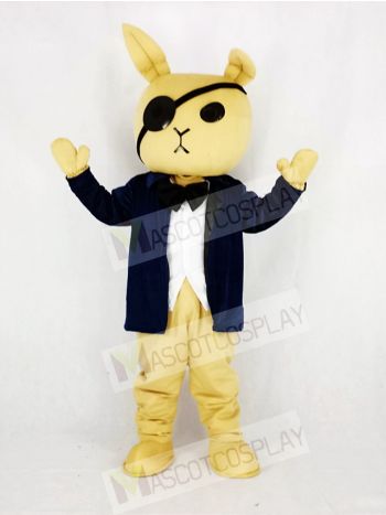 Rabbit Butler with Suit Mascot Costume Cartoon