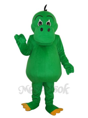 Round Mouth Green Dinosaur Mascot Adult Costume 