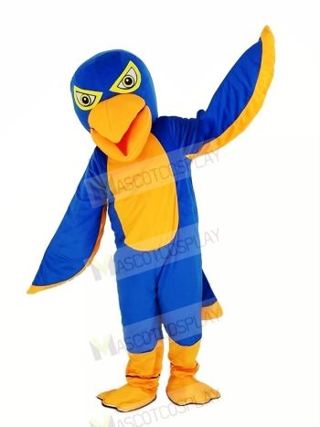 Royal Blue and Orange Falcon Mascot Costume Animal