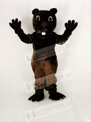Funny Brown Barney Beaver Mascot Costume Cartoon