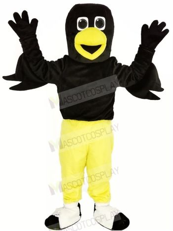 Black Bird Raven with Yellow Pants Mascot Costume Animal