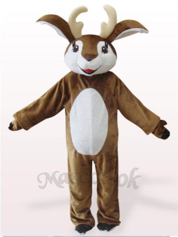 Brown And White Deer Plush Mascot Costume