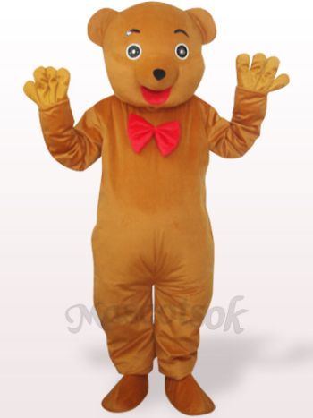Brownish Yellow Bear Plush Adult Mascot Costume