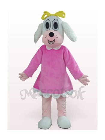 Female Dog In Fuchsia Clothes Plush Mascot Costume