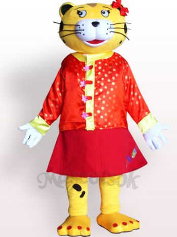 Female Leopard Plush Adult Mascot Costume