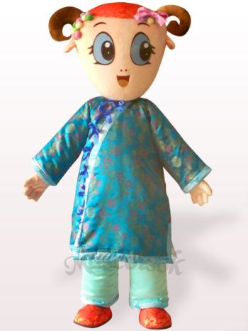 Female Sheep In Traditional Chinese Clothing Plush Adult Mascot Costume