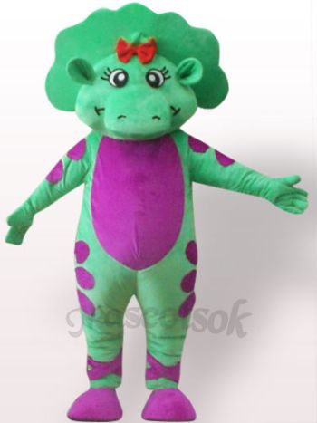 Green Dinosaur Plush Adult Mascot Costume
