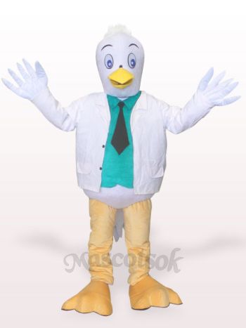 Little White Crane Plush Adult Mascot Costume