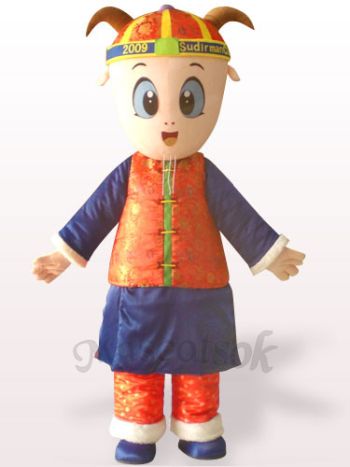 Male Sheep In Traditional Chinese Clothing Plush Adult Mascot Costume
