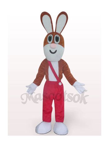 Easter Rabbit In Red Trousers Plush Mascot Costume