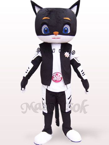 Sir Black Cat Plush Adult Mascot Costume