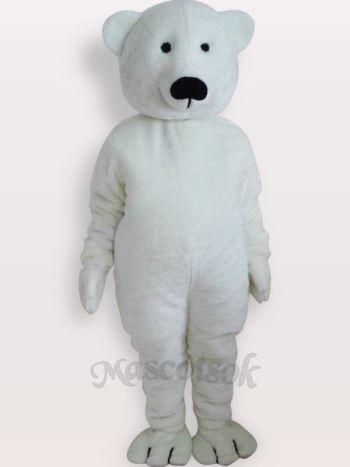 White Bear Short Plush Adult Mascot Costume