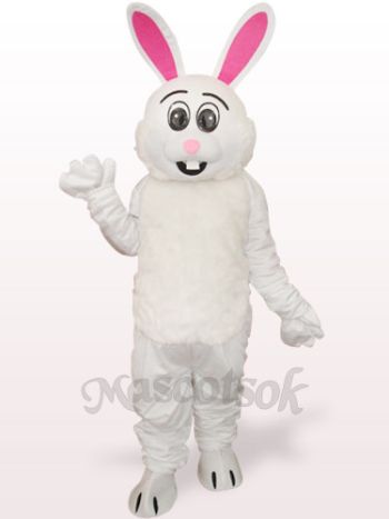 Easter White Rabbit With Red Ear Plush Adult Mascot Costume