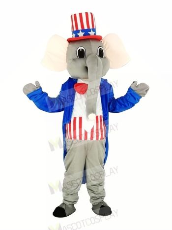 Patriotic Elephant Mascot Costume Animal