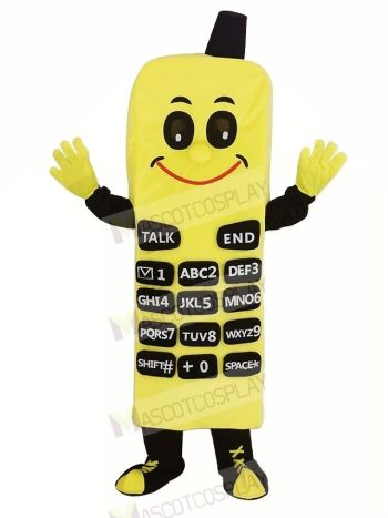 Yellow Phone Mascot Costume Cartoon