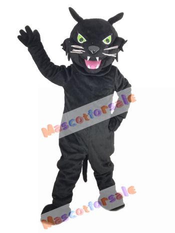 Fierce Black Panther with Green Eyes Mascot Costume Animal