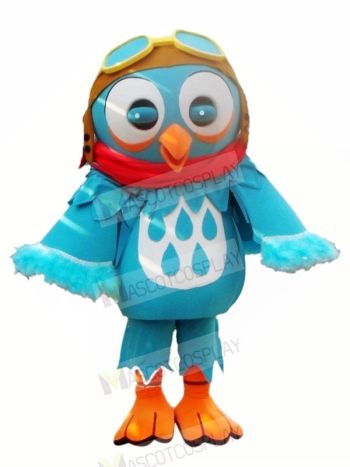 Blue Owl with Glasses Mascot Costumes Animal