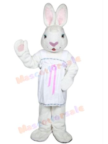 Mrs. White Bunny mascot costume