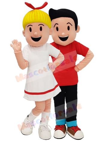 Boy and Girl mascot costume