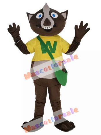 Wombat in Yellow T-shirt Mascot Costume