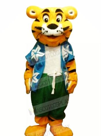 Cool Tiger with T-shirt Mascot Costumes Cartoon	