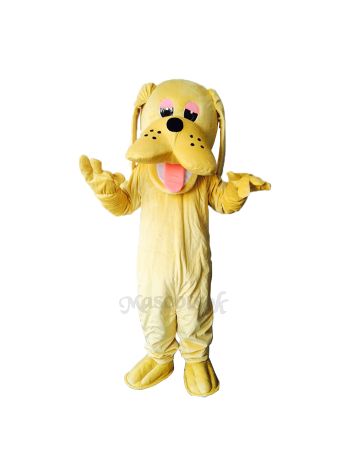 Cute Yellow Hound Dog Adult Mascot Costume