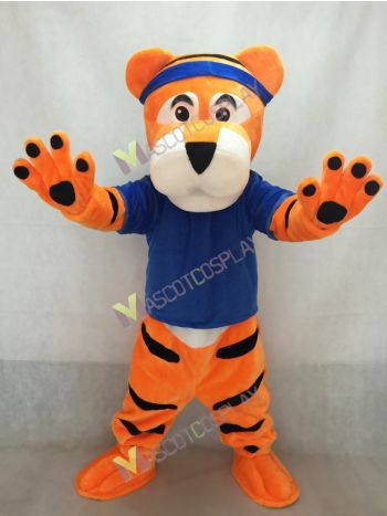 UofM University of Memphis Tigers TOM the Tiger Bengal Tiger Mascot Costume in Blue   Vest