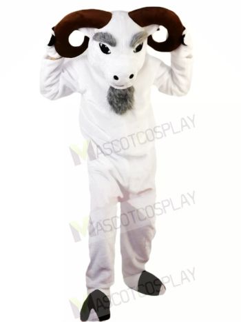 White Funny Ram Mascot Costume Adult Size Halloween 