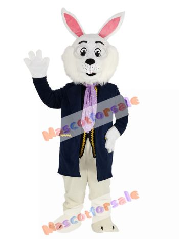 Easter Blue Bunny Rabbit in Blue Suit Mascot Costume