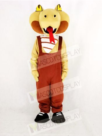 Realistic Cobra Snake in Brown Mascot Costume College