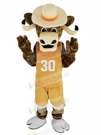 Texas Longhorns Sport Bull with Brown Coat Mascot Costume Animal