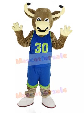 Texas Longhorns Bull in Blue Sportswear Mascot Costume