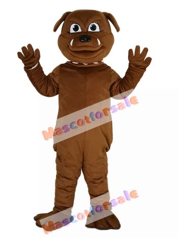 Cute Brown Bulldog Mascot Costume Animal