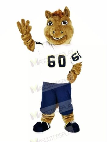 Sport Horse with White T-shirt Mascot Costume Animall