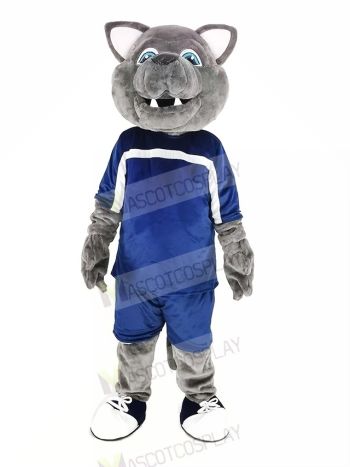 Gray Wolf in Sport Suit Mascot Costume Animal