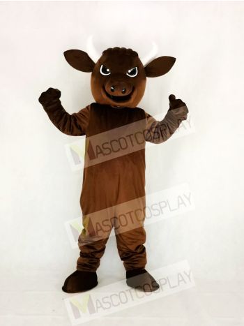 Brown Sport Power Bull Mascot Costume College