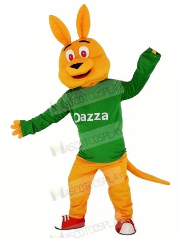 Orange Kangaroo with Long Sleeve Mascot Costume Cartoon