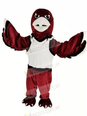 Red Warhawk Eagle with White Vest Mascot Costume