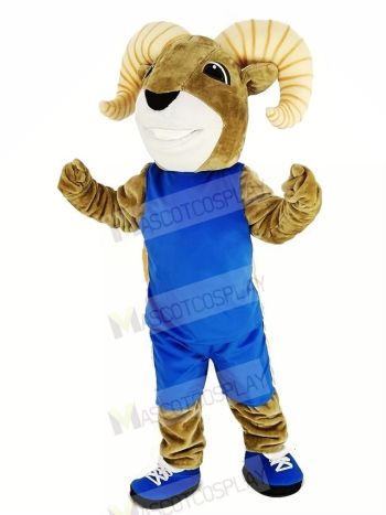 Power Sport Ram with Sportswear Mascot Costume Yellow Stripe