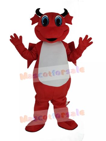 Red Dragon with White Belly Mascot Costumes Cartoon